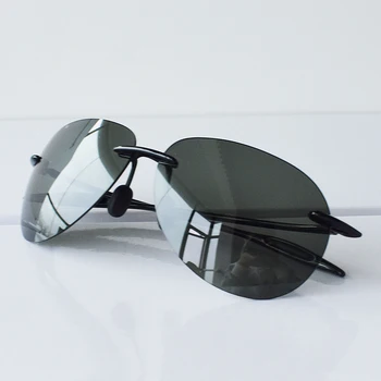 TR90 Gafas de sol Polarizadas de los Hombres de la Aviación Gafas de Sol para Hombre 10g de Luz Ultra Anti Deslumbramiento de Conducción Gafas