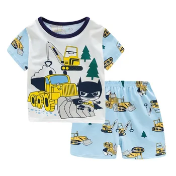 TUONXYE Bebé Lindo del Dinosaurio de Manga Corta Pijama Conjunto de Niños Pijamas Niño de Algodón Pijama Niño ropa de hogar Ropa