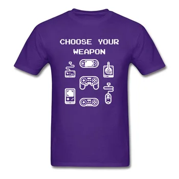 TV los Controladores de PC Gamer Camiseta de Elegir Su Arma de Juego de Video de la Unidad Divertida Camiseta del O-Cuello de Tela de Algodón de los Hombres T-camisas