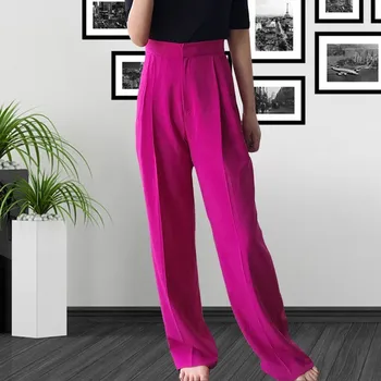 TWOTWINSTYLE Pantalón Largo Mujer de Cintura Alta Sólido Recto Pantalones Para las Mujeres de Gran Tamaño de la Moda Casual 2020 Primavera Ropa Nueva