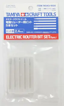 Tamiya 74043 Modelo de Kit de Herramienta de Artesanía Eléctrico Práctico Router Bits 5pcs Conjunto de Plástico (2.4 mm )