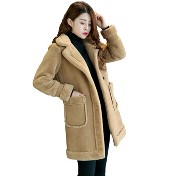 Trending Productos 2020 las Mujeres abrigo de invierno abrigos de lana de Cordero de gran tamaño de la chaqueta de Gamuza chaquetas de las NUEVAS Mujeres'stop ropa de invierno 4946