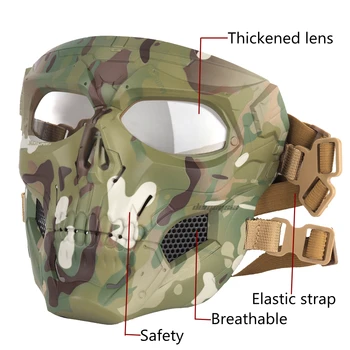 Táctica militar Cráneo Máscara Protectora de la Caza de Tiro Mascarillas faciales de Airsoft Paintball Wargame CS Rápido Casco de Cráneo de la Máscara