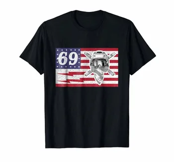 Tío Ronnie 69 Americana de la Bandera de estados Unidos Mac Rayo Camiseta Perno de 2019 Nueva Moda O Cuello Slim Fit Tops de Skate camiseta