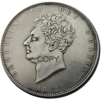 UF(06)-UF(09) 4PCS Gran Bretaña George IV 1824-1829 la Mitad de la Corona Copia de la Moneda