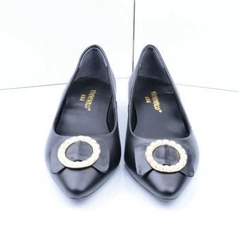 UMMEWALO Zapatos Planos de las Mujeres de Cuero Genuino de los Pisos de la Moda de Calidad Dedo del pie Puntiagudo Bailarina de Ballet Damas Zapatos Casual Zapatos de Cuentas