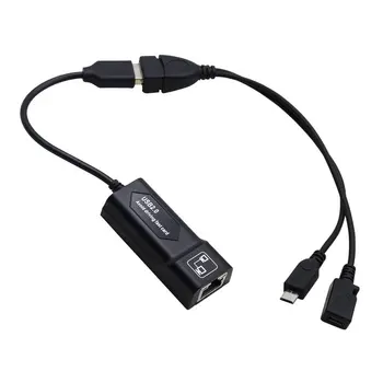 USB 2.0 a RJ45 Adaptador/ 2X Mirco USB Cable de LAN de Ethernet Adaptador para Amazon Fire TV 3 o Palo GEN 2
