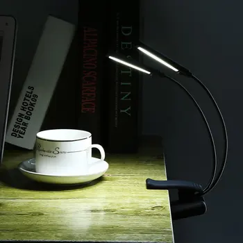 USB Clip de la Batería en la Lectura de libros de Luz LED COB 6W Brazo Flexible de la Lámpara de Pie para Laptop Portátil de Trabajo Luz de la Noche LESHP