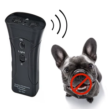 Ultrasonidos Perro Cazador Agresivo Ataque de Perros Repelente Anti Corteza Electrónica Mascotas Formadores de la Linterna de LED de Entrenamiento de Perros de Herramientas