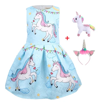 Unicornio Bebé Vestido de las Niñas para los niños los Niños del Partido de cosplay Ropa de los niños de la Princesa Disfraz de unicornio vestido little pony de juguete diadema