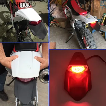 Universal de la Motocicleta LED de Luz de la Cola&Guardabarros Trasero Dejar de Enduro Luz de la Cola Para Kawasaki KLX250 KDX125 KDX250 klx 250 kdx 125