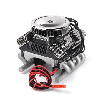 V8 Simular Motor del Motor del Ventilador de Refrigeración 1:10 RC TRX4 SCX10 RC4WD Coche 13000 RPM Doble Refrigerado por Ventilador 2S-3S Para los Coches de RC Crawler Partes