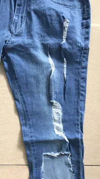 VOMINT Slim Fit pantalones rotos Pantalones de los Hombres de Hi-Calle Mens Denim Corredores de Rodilla Agujeros de Lavado Destruido Pantalones de Jean