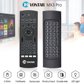VONTAR MX3 Pro luz de fondo 2.4 G Teclado Inalámbrico de Control Remoto de INFRARROJOS de Aprendizaje Fly Air Mouse Para X92 X96 Cuadro de TV Android