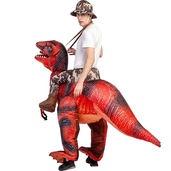 Velociraptor T REX Mascota Inflable Disfraz Para Adulto de Anime Cosplay de Dinosaurios Animales de Soplado de Aire Para fiestas infantiles Cosplay Disfraz