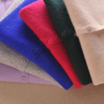 Venta caliente Suave Suéteres Chaqueta para Mujer Cashmere y Lana de Punto Puentes 12Colors Señoras Chaquetas de Invierno/Otoño de Prendas de punto