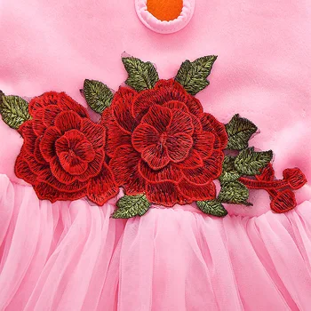 Vestido De Las Niñas De 2019 Moda Casual De Estilo De Dibujos Animados De Color Rosa De Manga Larga Rosa Diseño Del Arco De La Princesa Vestido De Los Niños Para El Invierno Ropa De Niñas