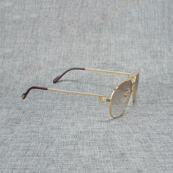 Vintage Ovalada Gafas de sol de los Hombres Claro Anteojos para Leer Retro de Doble Viga de Metal Marco de Tonos para la Conducción de Oculos Gafas 8210