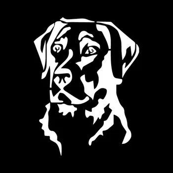 Volkrays de la Personalidad de la etiqueta Engomada del Coche de Labrador Retriever Cabeza de Perro de Mascota Accessires Calcomanía de Vinilo Reflectante Negro/Plata,14 cm*10cm