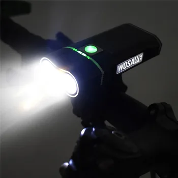 WOSAWE USB Recargable LED Bicicleta Luz Delantera Manillar IPX-6 Impermeable de la Bicicleta Luces de MTB de la Bicicleta Linterna con el Titular de la Luz