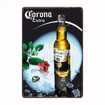 [ WellCraft ] Corona Extra, la Cerveza de Metal Signos Encuentra la Playa del Cartel de la Pared de la Decoración para Barra de Bar de Hierro Pintura FG-228