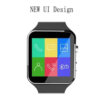 X6 Reloj Inteligente de los Hombres de Soporte de SIM de la Tarjeta del TF Con un Teléfono con Cámara de Color de la Pantalla de la Pulsera de los Deportes de Paso de Monitoreo Bluetooth Smartwatch