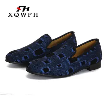 XQWFH Marca de Moda los Zapatos de los Hombres de Lujo de los Hombres de Vaquero de Cuero Zapatos Casual Masculina de Cuero Pisos Zapatos Deslizarse Sobre Mocasines