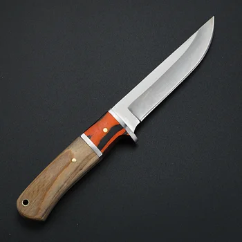 XUAN FENG color mango de madera engrosamiento de la recta cuchillo afilado al aire libre cuchillo de caza táctico cuchillo recto