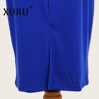 XURU de Verano de la Mujer Sexy Perspectiva Vestido XL Vestido XL-6XL Nuevos Volantes de Manga Medias de Cadera Vestido Sin Cinturón