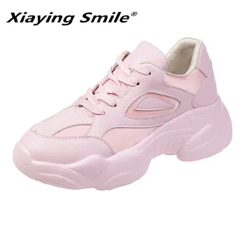 Xiaying Sonrisa Ins color de la versión coreana de zapatos de papá, 2019 primavera de la red de celebridades retro corbata zapatos casuales, deportivos zapatos de las mujeres