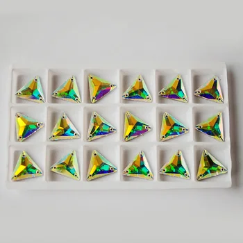 YANRUO 3270 -Triángulo de Cristal AB Superior de Coser diamantes de Imitación de Cristal de Costura Vestido de Strass Coser Piedras Para la Ropa