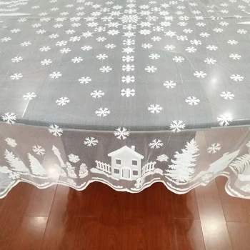 YOMDID Blanco Mantel de Encaje Macramé Mantel Noel Ronda/Rectángulo Boda Mesa de Comedor Cubierta de la Fiesta de Navidad de la Decoración del Hogar