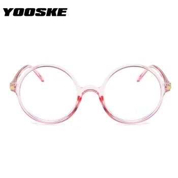 YOOSKE Mujeres Gafas Redondas Marco Fashoin Equipo Óptico Gafas Vintage de los Hombres montura Transparente Gafas de Miopía