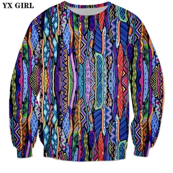 YX NIÑA de la Marca de ropa de 2018 nueva para Hombre de la Moda para Mujer de manga Larga Camiseta de los 90's Retro Estilo de la Impresión 3d pullover Casual ZS785
