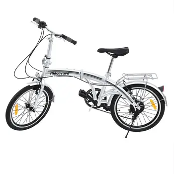 Yonntech de 20 pulgadas, Frenos Shimano 7 velocidades de Plata Bicicleta Plegable Adulto de Bicicletas