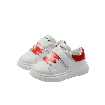 Zapatos de los niños de tv de Niñas y Niños, Color Puro Deporte Blanco Zapatillas Transpirable Unisex Suave Kids Sneakers SHS088
