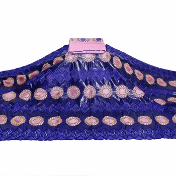 África Cordones Tejidos Africanos Bazin Riche de la Tela de Encaje Africanas de Material Bazin Riche Getzner con Blusa para los Vestidos de Boda