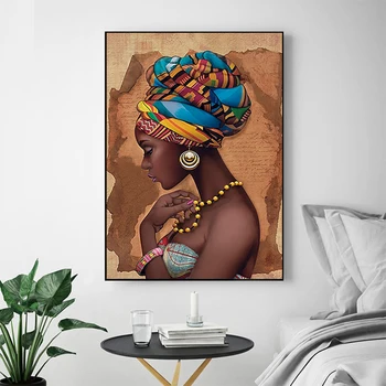 África lienzo de pintura de la Pared Pintura del Arte de las Imágenes de los Carteles y Grabados Mujer de Negro Sobre lienzo decoración para el hogar en las Imágenes de la Pared de la Sala